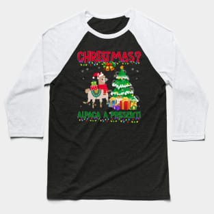 Christmas alpaca a present gift alpaca lover | alpaca Santa hat Christmas tree gift Baseball T-Shirt